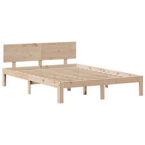 Krevet s regalom za knjige bez madraca 120x200 cm od borovine - Prirodna 120 x 200 cm Cijena