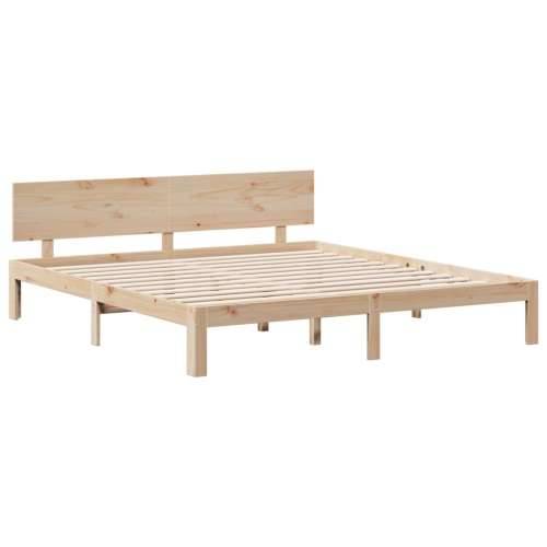 Krevet s regalom za knjige bez madraca 180x200 cm od borovine - Prirodna 180 x 200 cm Cijena