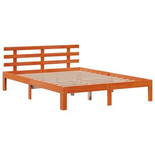 Krevet s regalom za knjige bez madraca 135 x 190 cm od borovine - Voštano smeđa 135 x 190 cm Cijena