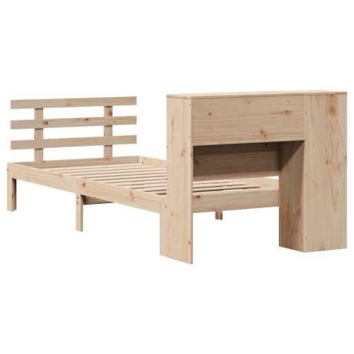 Krevet s regalom za knjige bez madraca 100x200 cm borovina - Prirodna 100 x 200 cm Cijena