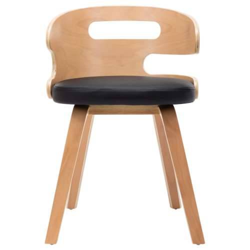Blagovaonske stolice od savijenog drva i umjetne kože 4 kom crne Cijena