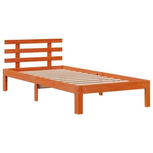 Krevet s regalom za knjige bez madraca 100 x 200 cm od borovine - Voštano smeđa 100 x 200 cm Cijena