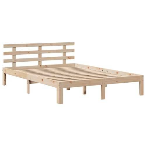 Krevet s regalom za knjige bez madraca 140x190 cm od borovine - Prirodna 140 x 190 cm Cijena
