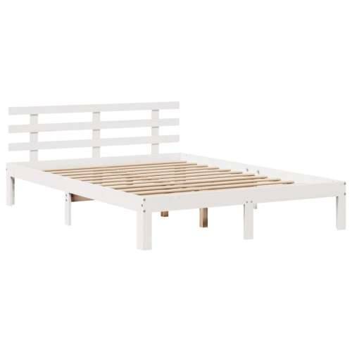 Krevet s regalom z knjige bez madraca bijeli 120x200cm borovina - Bijela 120 x 200 cm Cijena