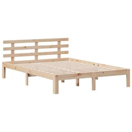 Krevet s regalom za knjige bez madraca 140x200 cm od borovine - Prirodna 140 x 200 cm Cijena
