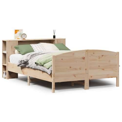 Krevet s regalom za knjige bez madraca 120x190 cm od borovine - Prirodna 120 x 190 cm Cijena