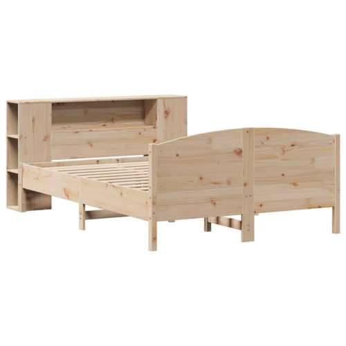 Krevet s regalom za knjige bez madraca 120x190 cm od borovine - Prirodna 120 x 190 cm Cijena