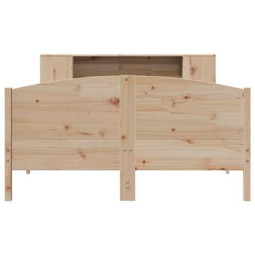 Krevet s regalom za knjige bez madraca 120x190 cm od borovine - Prirodna 120 x 190 cm Cijena