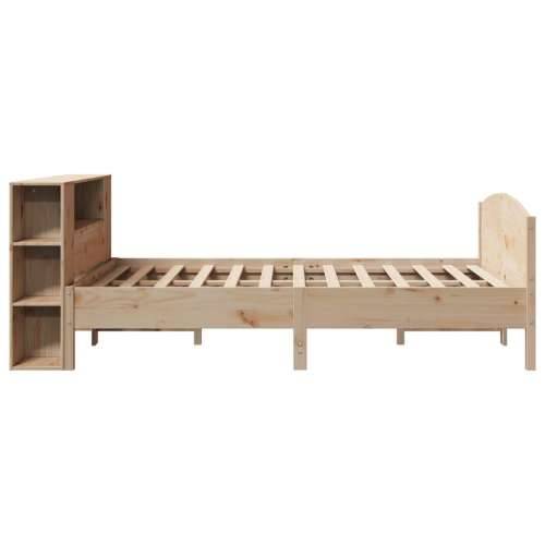 Krevet s regalom za knjige bez madraca 120x190 cm od borovine - Prirodna 120 x 190 cm Cijena