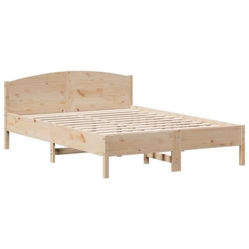 Krevet s regalom za knjige bez madraca 120x190 cm od borovine - Prirodna 120 x 190 cm Cijena