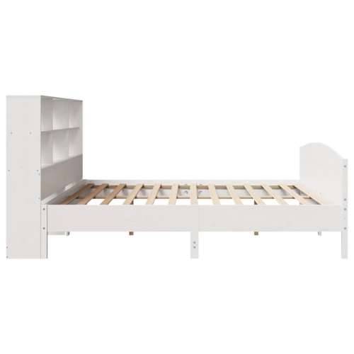 Krevet s regalom z knjige bez madraca bijeli 180x200cm borovina - Bijela 180 x 200 cm Cijena