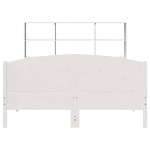Krevet s regalom z knjige bez madraca bijeli 140x200cm borovina - Bijela 140 x 200 cm Cijena