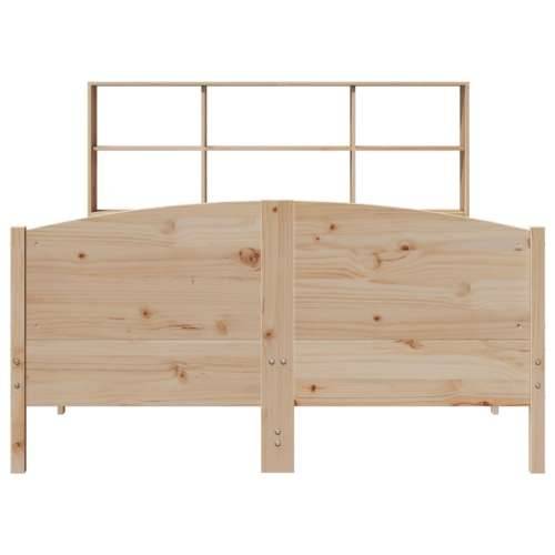 Krevet s regalom za knjige bez madraca 120x200 cm od borovine - Prirodna 120 x 200 cm Cijena