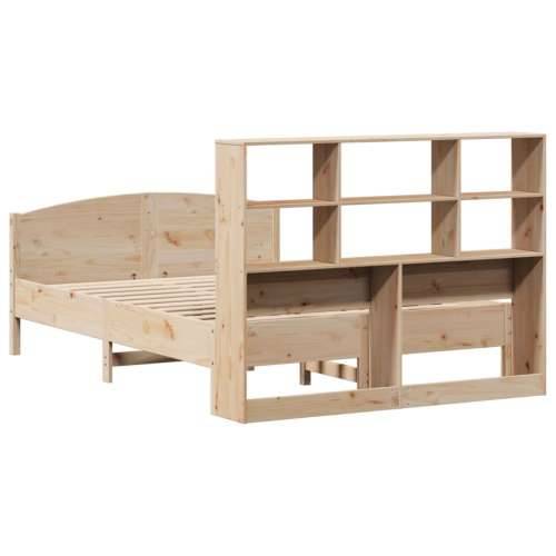 Krevet s regalom za knjige bez madraca 120x200 cm od borovine - Prirodna 120 x 200 cm Cijena