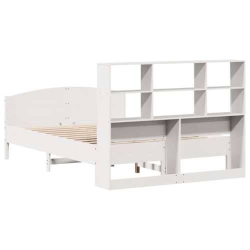 Krevet s regalom z knjige bez madraca bijeli 140x190cm borovina - Bijela 140 x 190 cm Cijena