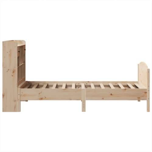 Krevet s regalom za knjige bez madraca 100x200 cm borovina - Prirodna 100 x 200 cm Cijena