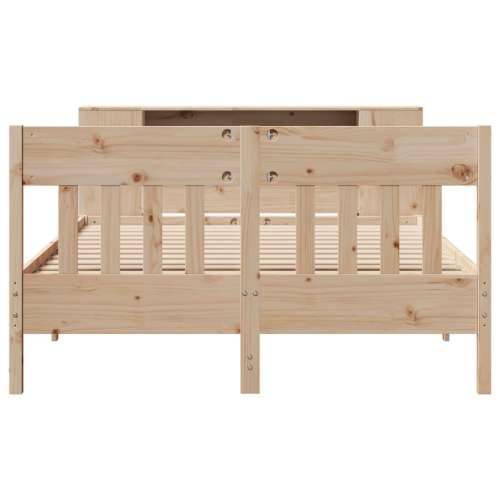 Krevet s regalom za knjige bez madraca 150 x 200 cm od borovine - Prirodna 150 x 200 cm Cijena