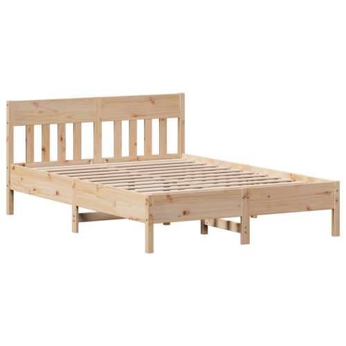 Krevet s regalom za knjige bez madraca 135x190 cm od borovine - Prirodna 135 x 190 cm Cijena