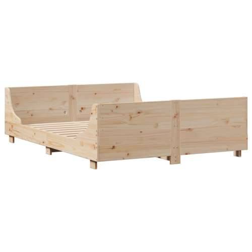Krevet s regalom za knjige bez madraca 120x200 cm masivno drvo - Smeđa 120 x 200 cm Cijena