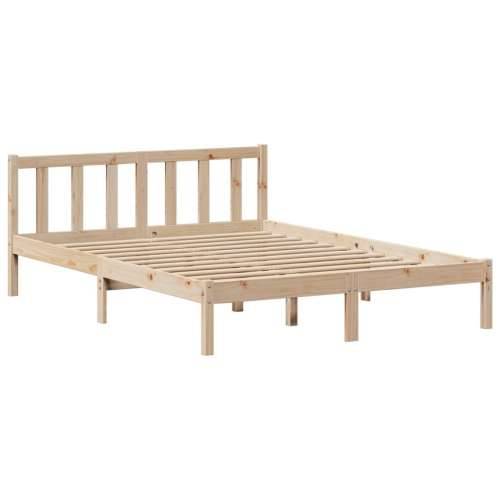 Krevet s regalom za knjige bez madraca 160x200 cm od borovine - Prirodna 160 x 200 cm Cijena
