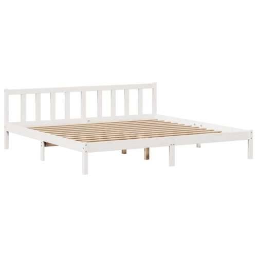 Krevet s regalom z knjige bez madraca bijeli 180x200cm borovina - Bijela 180 x 200 cm Cijena