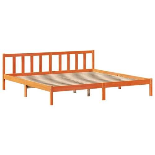 Krevet s regalom za knjige bez madraca 200x200 cm od borovine - Voštano smeđa 200 x 200 cm Cijena