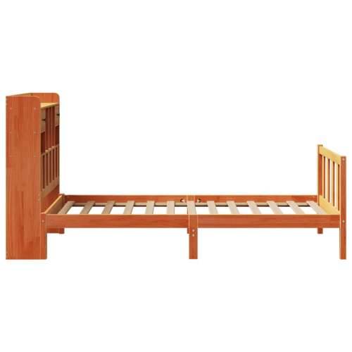 Krevet s regalom za knjige bez madraca 75 x 190 cm od borovine - Voštano smeđa 75 x 190 cm Cijena