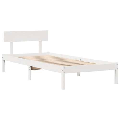 Krevet s regalom z knjige bez madraca bijeli 100x200cm borovina - Bijela 100 x 200 cm Cijena