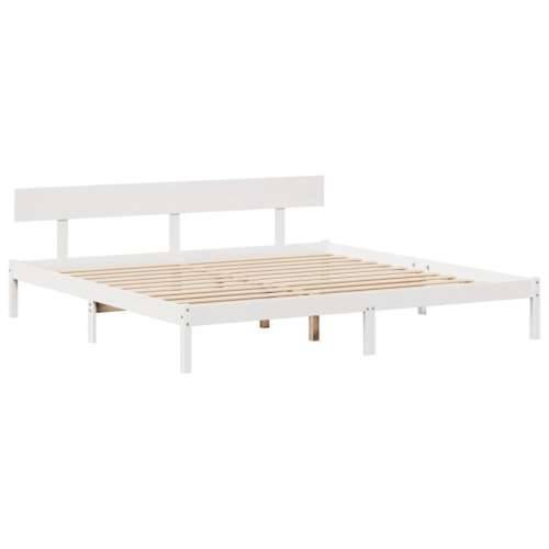 Krevet s regalom z knjige bez madraca bijeli 180x200cm borovina - Bijela 180 x 200 cm Cijena