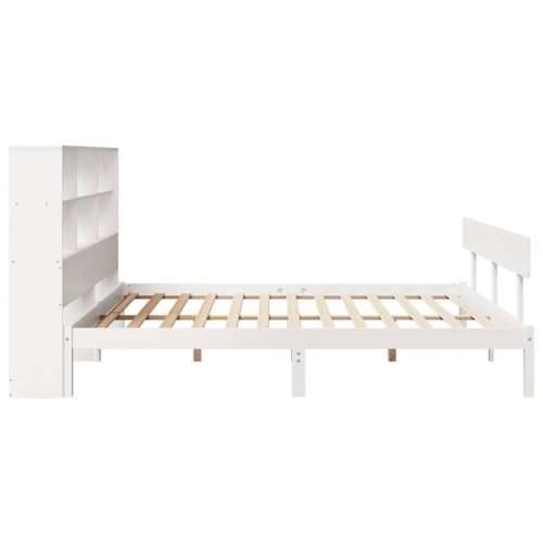 Krevet s regalom z knjige bez madraca bijeli 180x200cm borovina - Bijela 180 x 200 cm Cijena