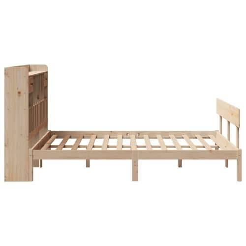 Krevet s regalom za knjige bez madraca 150 x 200 cm od borovine - Prirodna 150 x 200 cm Cijena