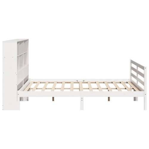 Krevet s regalom z knjige bez madraca bijeli 180x200cm borovina - Bijela 180 x 200 cm Cijena