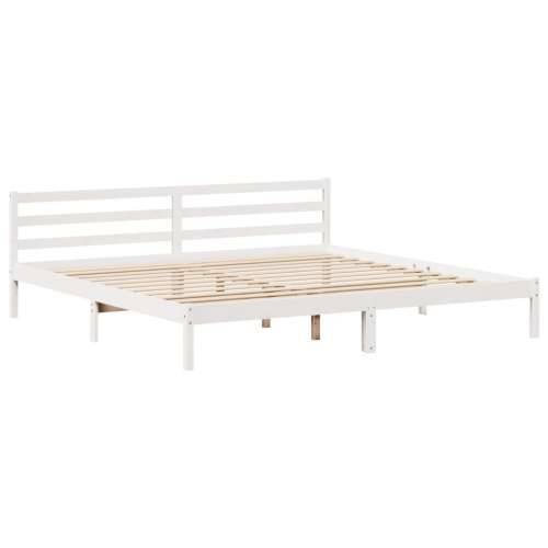 Krevet s regalom z knjige bez madraca bijeli 180x200cm borovina - Bijela 180 x 200 cm Cijena