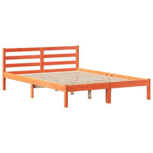Krevet s regalom za knjige bez madraca 135x190 cm masivno drvo - Voštano smeđa 135 x 190 cm Cijena
