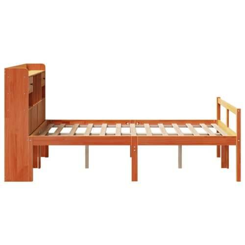 Krevet s regalom za knjige bez madraca 135 x 190 cm od borovine - Voštano smeđa 135 x 190 cm Cijena