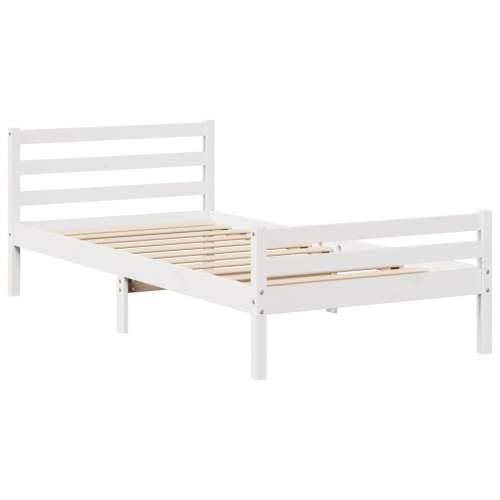 Krevet s regalom z knjige bez madraca bijeli 100x200cm borovina - Bijela 100 x 200 cm Cijena