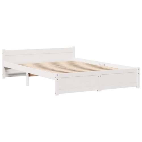 Krevet s regalom z knjige bez madraca bijeli 160x200cm borovina - Bijela 160 x 200 cm Cijena