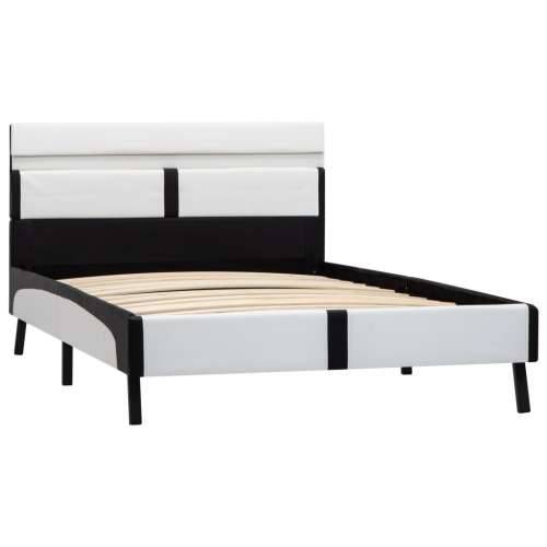 Okvir za krevet od umjetne kože LED bijelo-crni 90 x 200 cm - Bijela i crna 90 x 200 cm Cijena