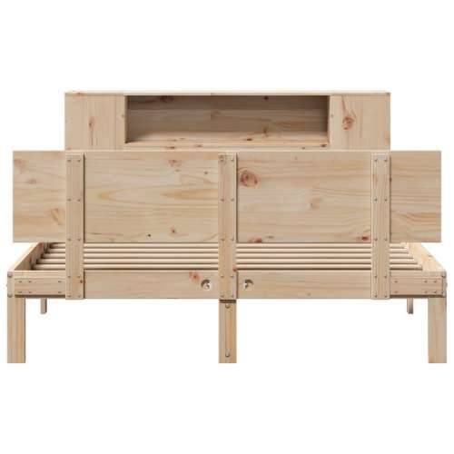Krevet s regalom za knjige bez madraca 150 x 200 cm od borovine - Prirodna 150 x 200 cm Cijena