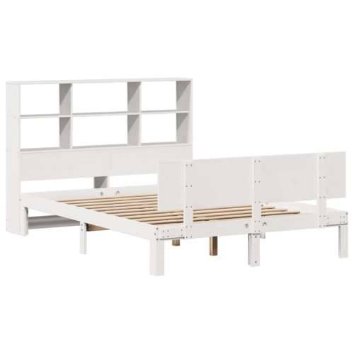 Krevet s regalom z knjige bez madraca bijeli 120x190cm borovina - Bijela 120 x 190 cm Cijena