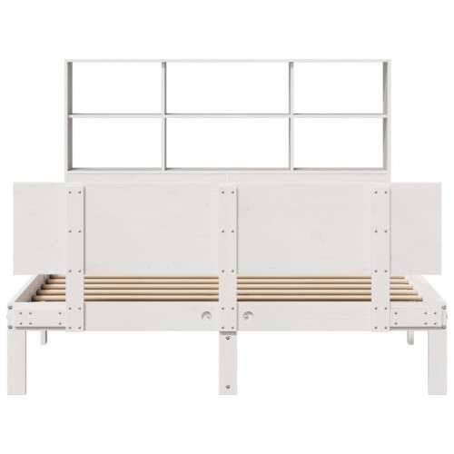Krevet s regalom z knjige bez madraca bijeli 120x190cm borovina - Bijela 120 x 190 cm Cijena