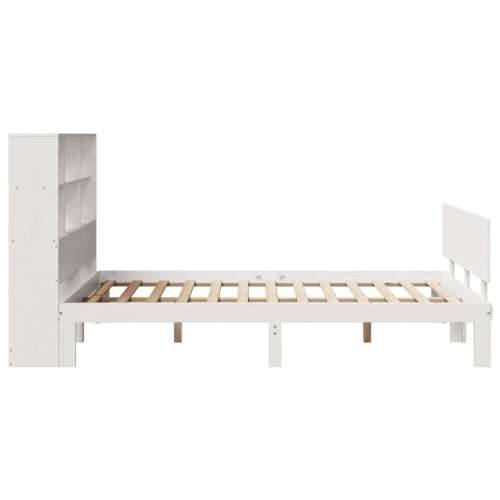 Krevet s regalom z knjige bez madraca bijeli 120x190cm borovina - Bijela 120 x 190 cm Cijena