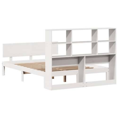 Krevet s regalom z knjige bez madraca bijeli 120x190cm borovina - Bijela 120 x 190 cm Cijena
