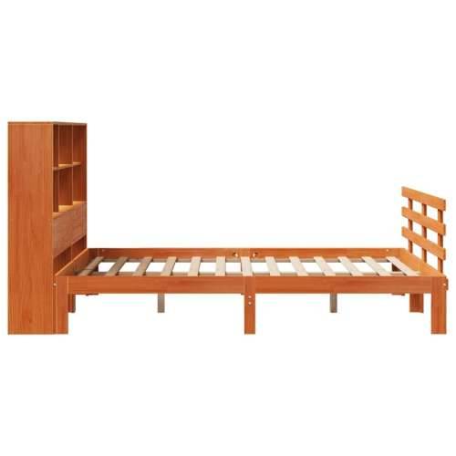 Krevet s regalom za knjige bez madraca 140 x 190 cm od borovine - Voštano smeđa 140 x 190 cm Cijena