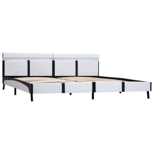 Okvir za krevet od umjetne kože LED bijeli 180 x 200 cm - Bijela i crna 180 x 200 cm Cijena