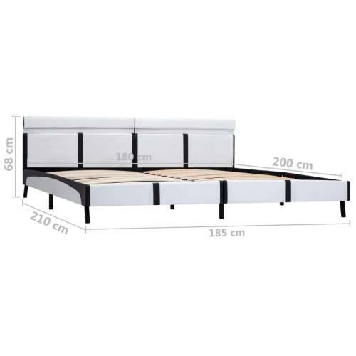Okvir za krevet od umjetne kože LED bijeli 180 x 200 cm - Bijela i crna 180 x 200 cm Cijena