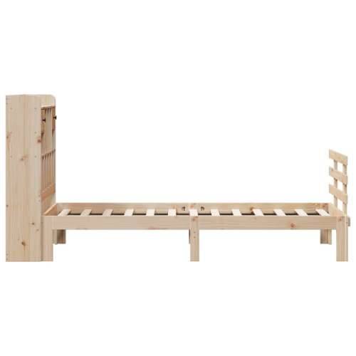 Krevet s regalom za knjige bez madraca 100 x 200 cm od borovine - Prirodna 100 x 200 cm Cijena
