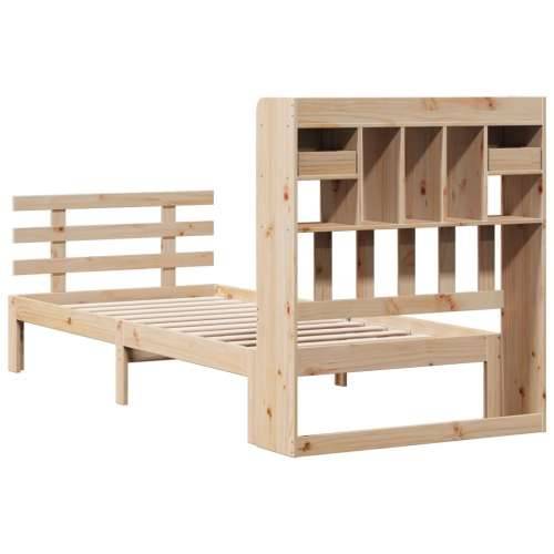Krevet s regalom za knjige bez madraca 100 x 200 cm od borovine - Prirodna 100 x 200 cm Cijena