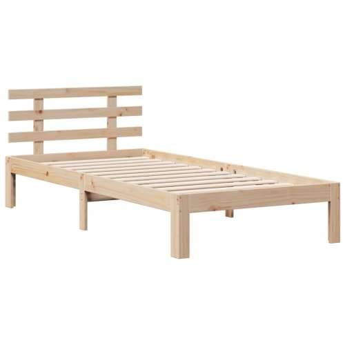 Krevet s regalom za knjige bez madraca 100 x 200 cm od borovine - Prirodna 100 x 200 cm Cijena