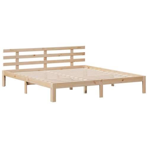 Krevet s regalom za knjige bez madraca 180x200 cm od borovine - Prirodna 180 x 200 cm Cijena